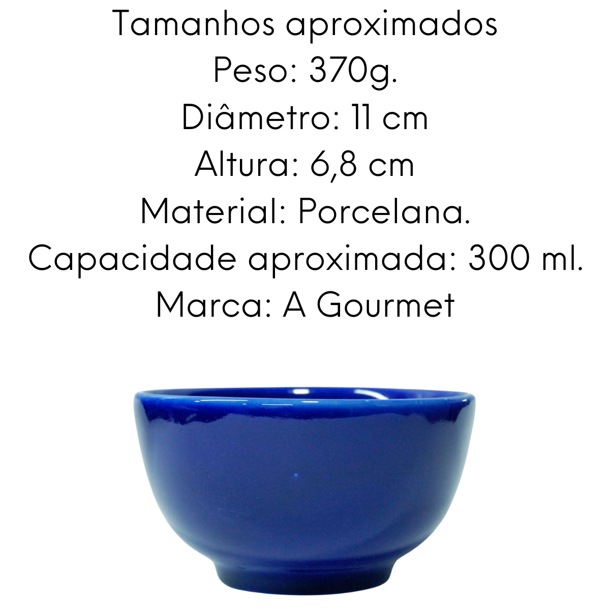 Tigela Porcelana Japonesa Azul 300ml BelaVista