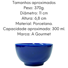 Tigela Porcelana Japonesa Azul 300ml