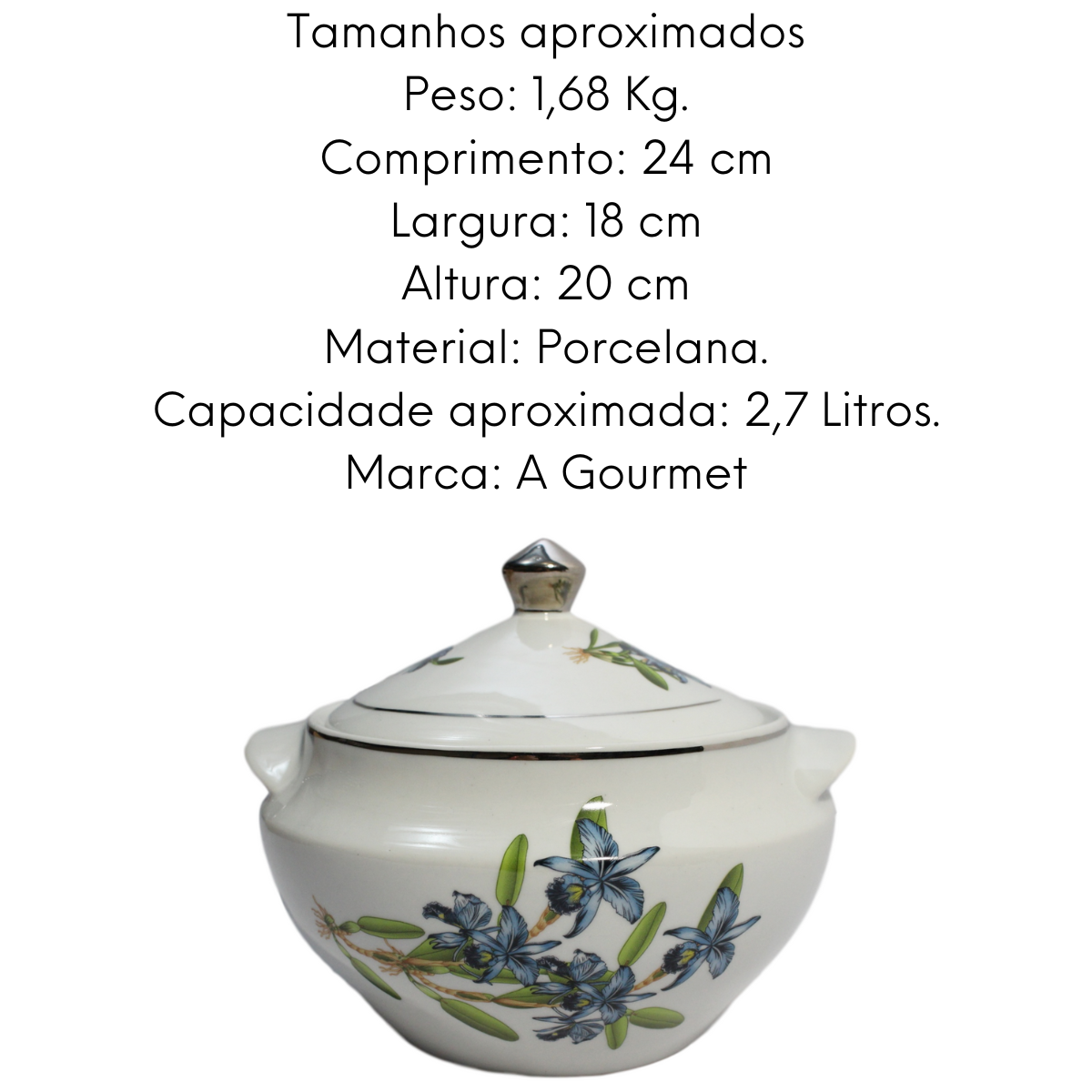 Sopeira Decorada em Porcelana 2,7L