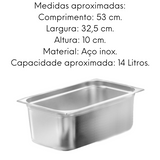 Cuba Gastronómica em Aço Inox 1/1 100mm KeHome