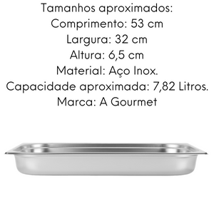 Cuba em Aço inox 201 GN 1/1 65mm 7,82L Gourmet Mix