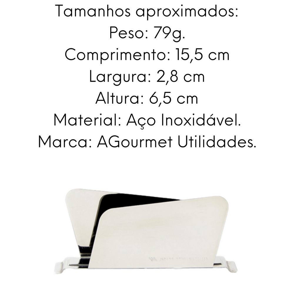 Porta Guardanapo de Aço Inox Alissan