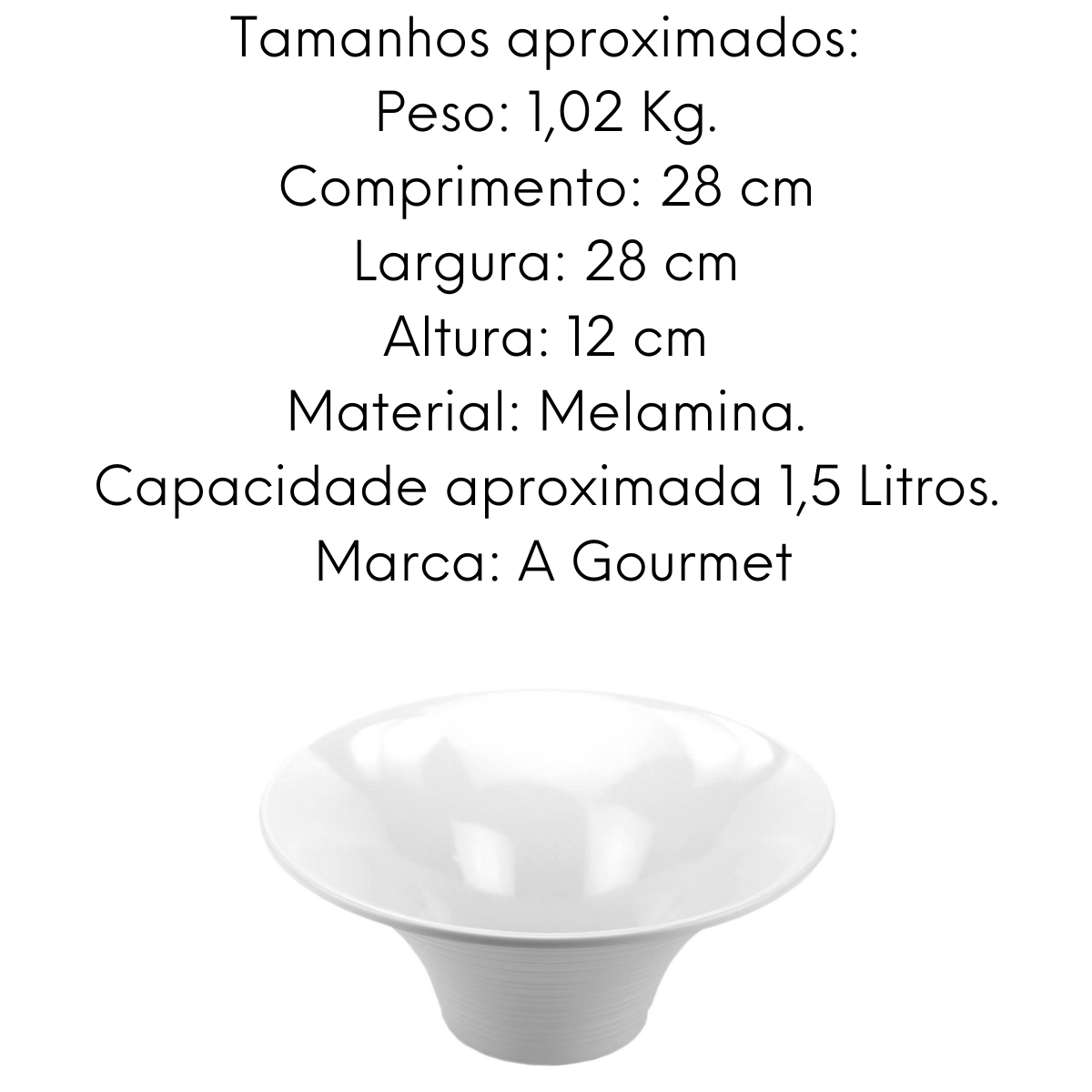 Saladeira Redonda Melamina 1,5L Gourmet Mix