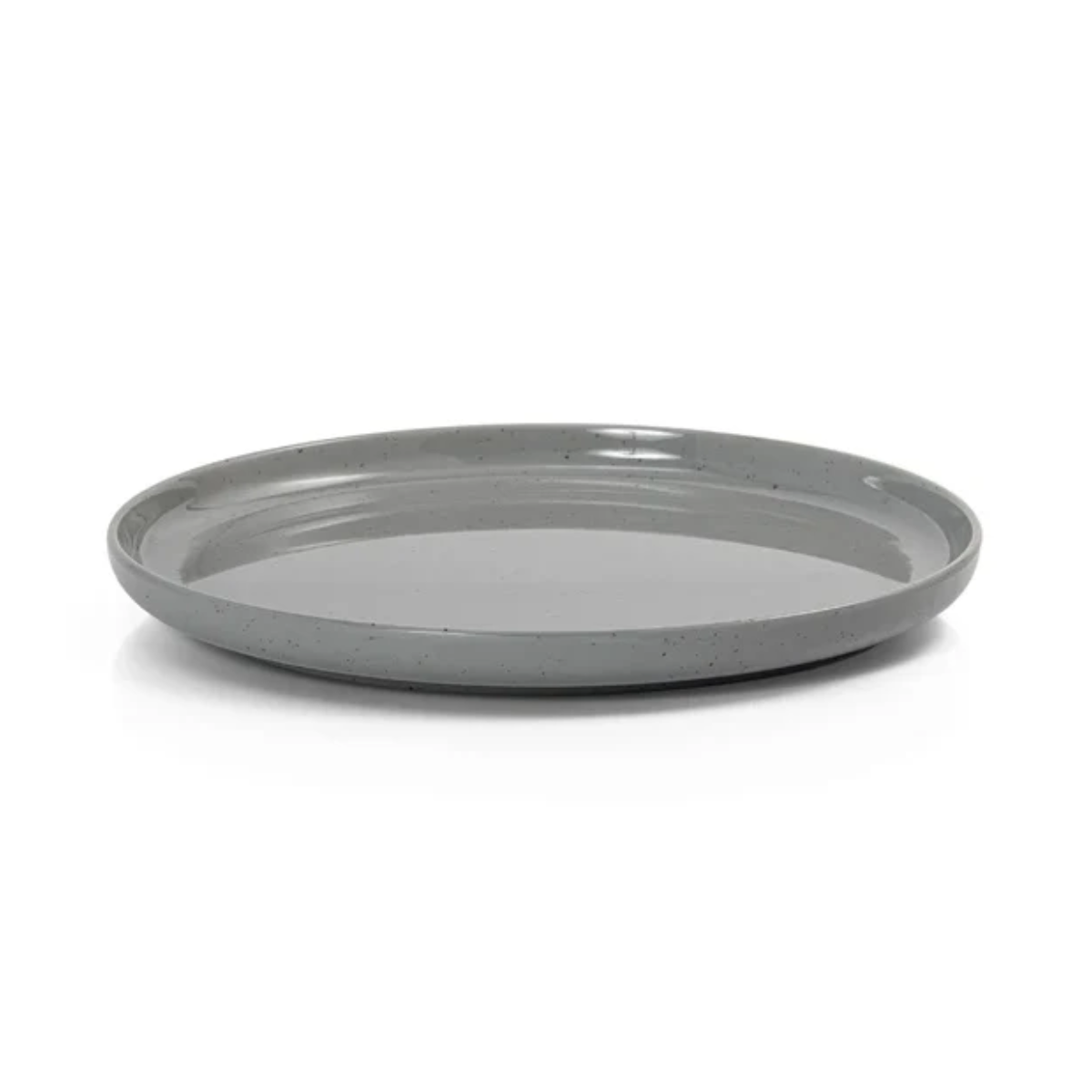 Prato Areia Cinza Borda Reta de Melamina 20cm Gourmet Mix