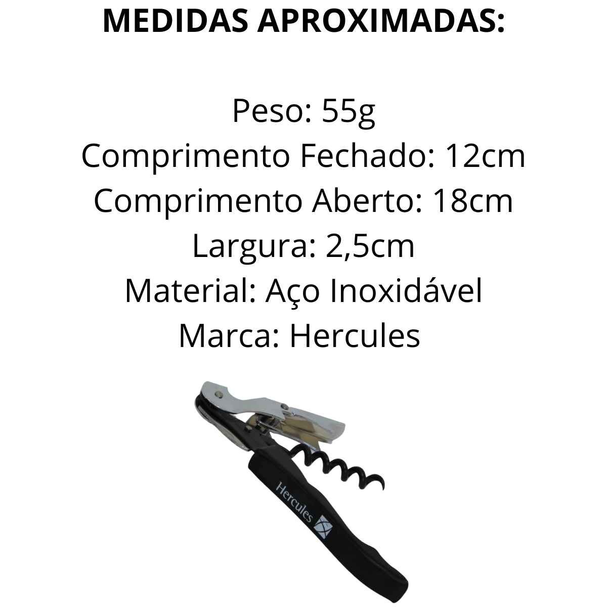 Saca Rolha Duplo Estagio de Aço Inox - A Gourmet