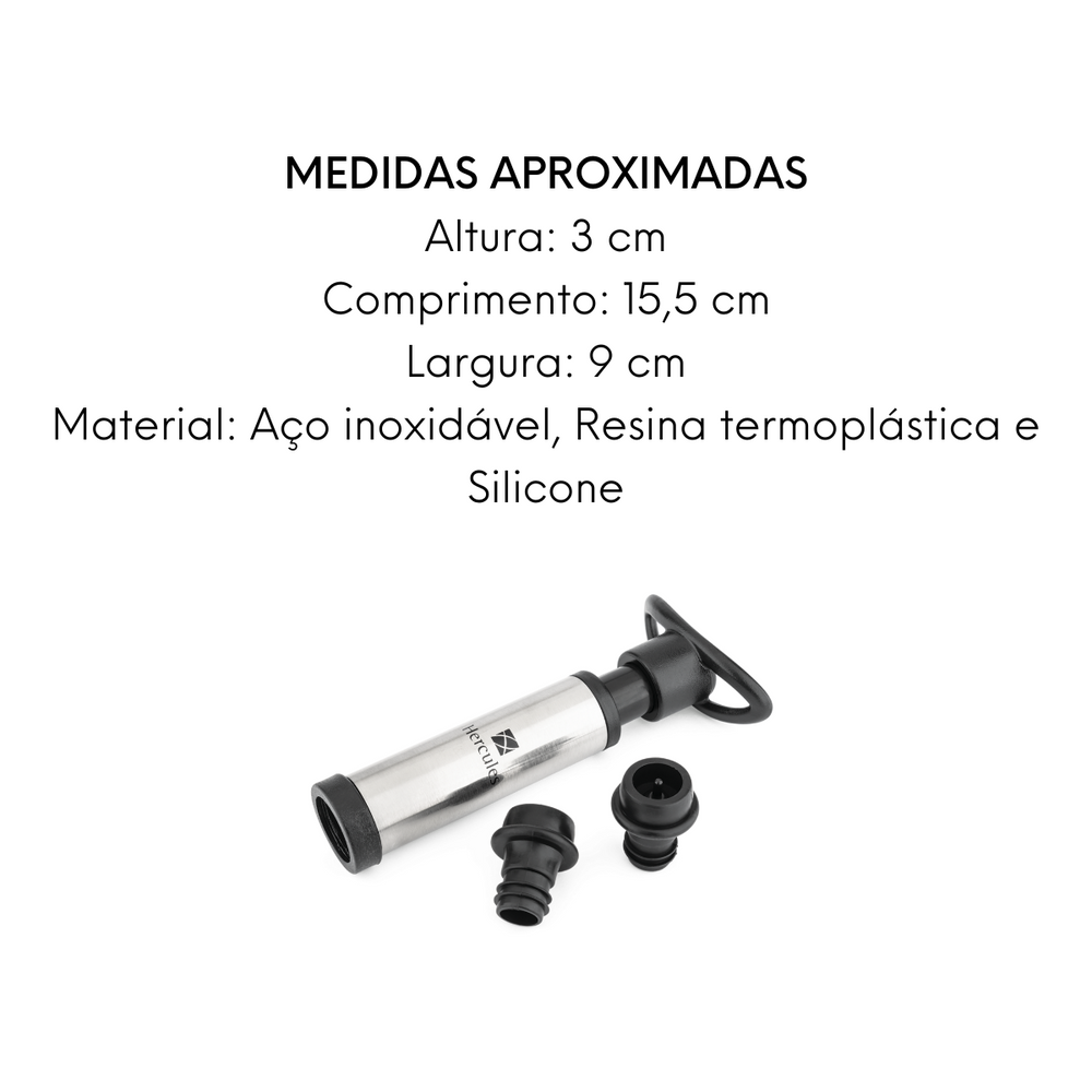 Conjunto Bomba Vinho Com 2 Tampa 230mm Hercules
