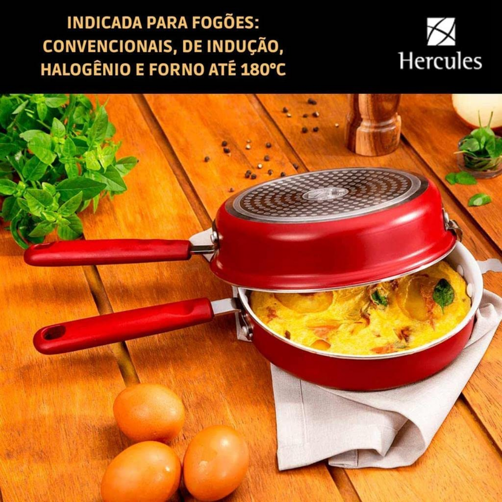 Frigideira Dupla Vermelha Multiuso Hercules