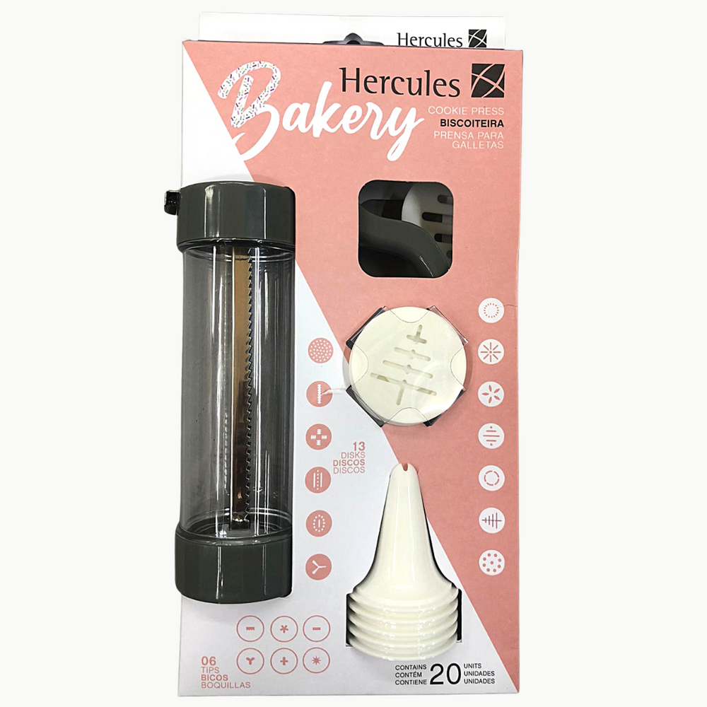 Biscoiteira Transparente 20 Peças Com Bicos Hercules