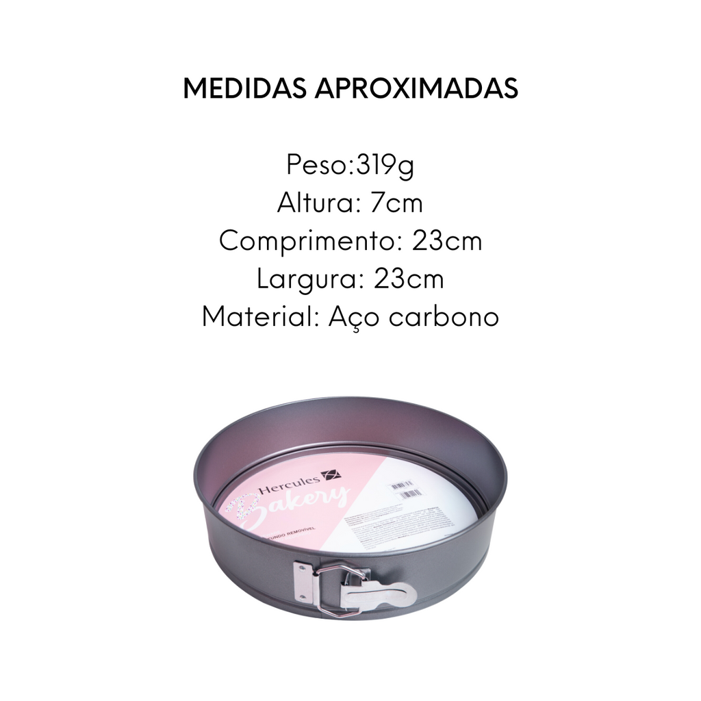 Forma de Bolo Removivel de Aço Carbono Hercules