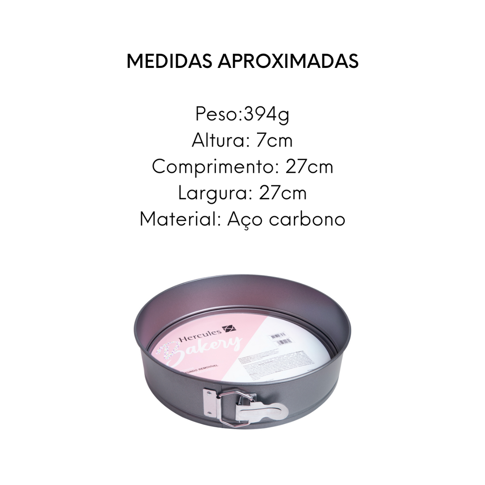 Forma de Bolo Removível em Aço Carbono Hercules