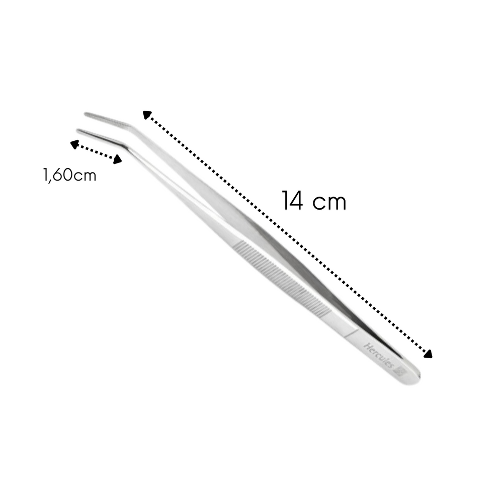 Pinça Culinária Ponta Dobrada Aço Inox Hercules