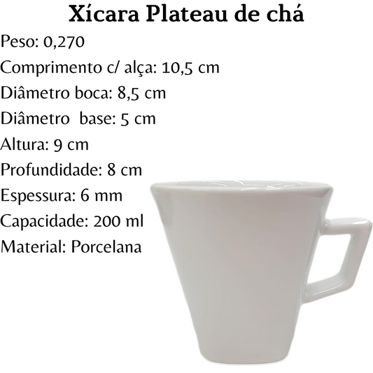 Xicara de Chá Plateau 200ml de Porcelana