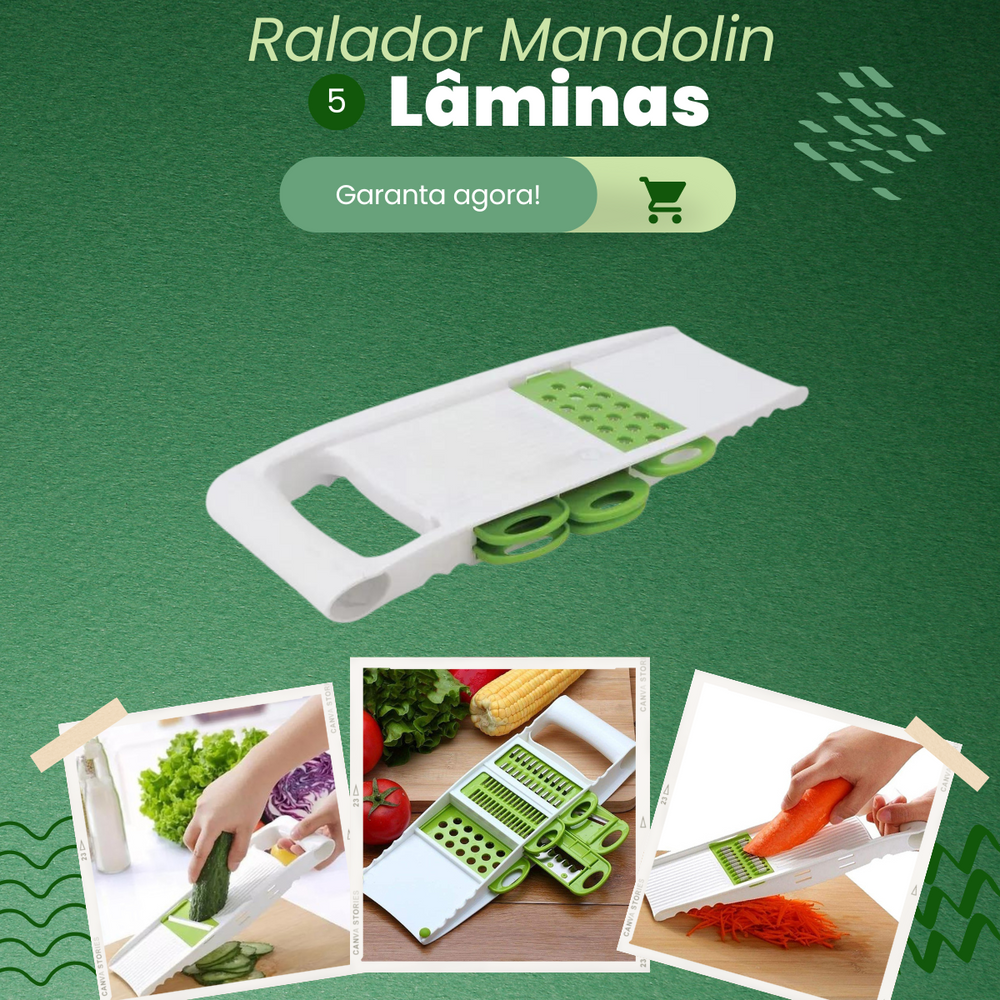 Ralador Mandolin 5 Laminas Inox - A Gourmet