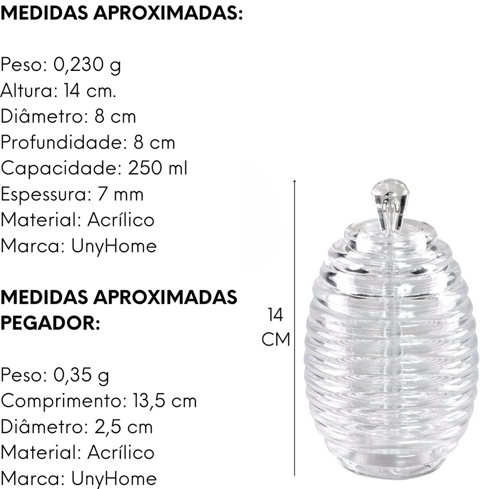 Meleira Com Pegador em Acrílico 250ml unyhome