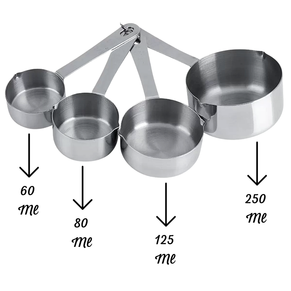 Kit 4 Copo de Medição em Aço Inox unyhome