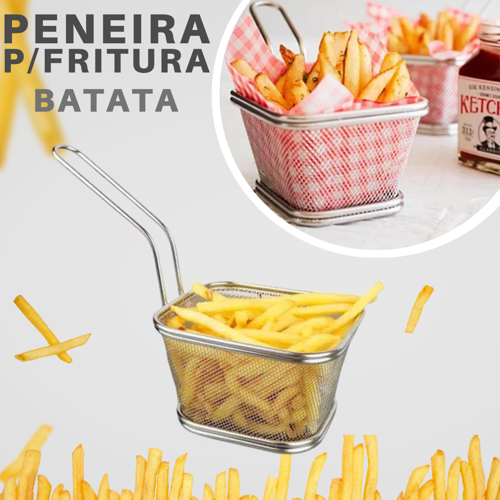 Peneira Para Fritura em Aço Inox - A Gourmet