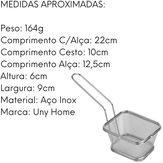 Peneira Para Fritura em Aço Inox