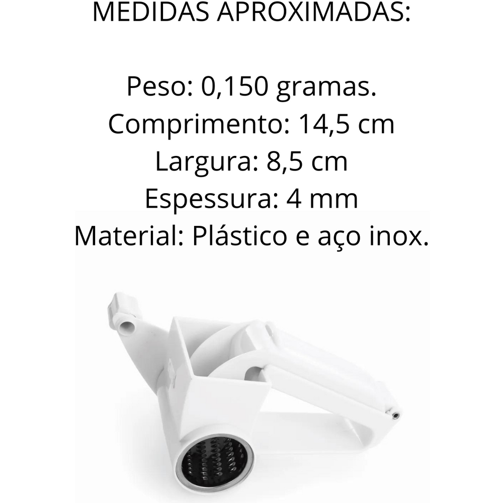 Ralador de Queijo Manual Portátil Branco - A Gourmet