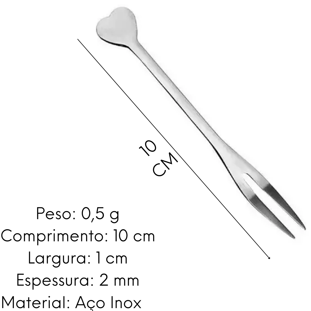 Conjunto 6 Mini Garfinhos Para Petisco Coração unyhome