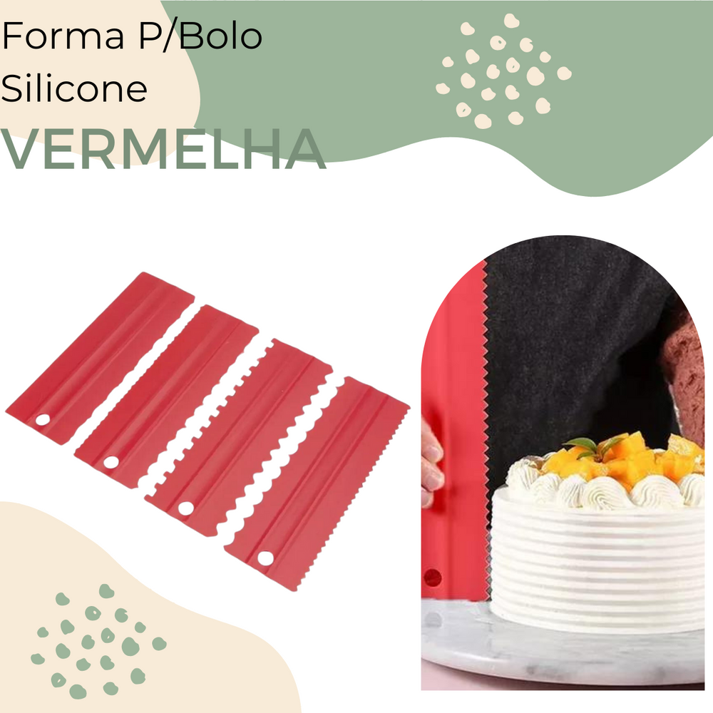 Kit 4 Espatula Decorativa Vermelha unyhome