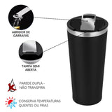 Copo em Aço Inox 730ml Com Tampa ABS Com Abridor de Garrafa Acoplado