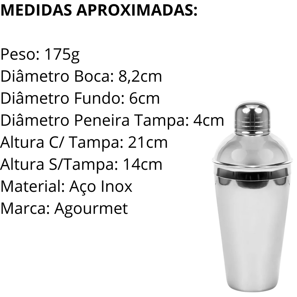 Coqueteleira 500ml de aço inox - A Gourmet