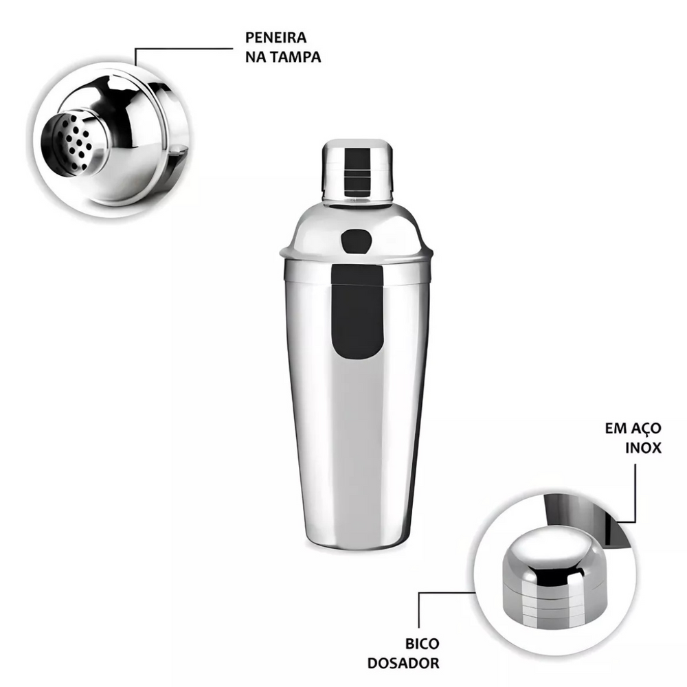 Coqueteleira 500ml de aço inox - A Gourmet
