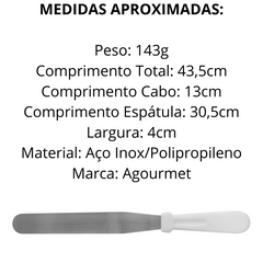 Espatula de Confeitar em Aço Inox 12'' - A Gourmet
