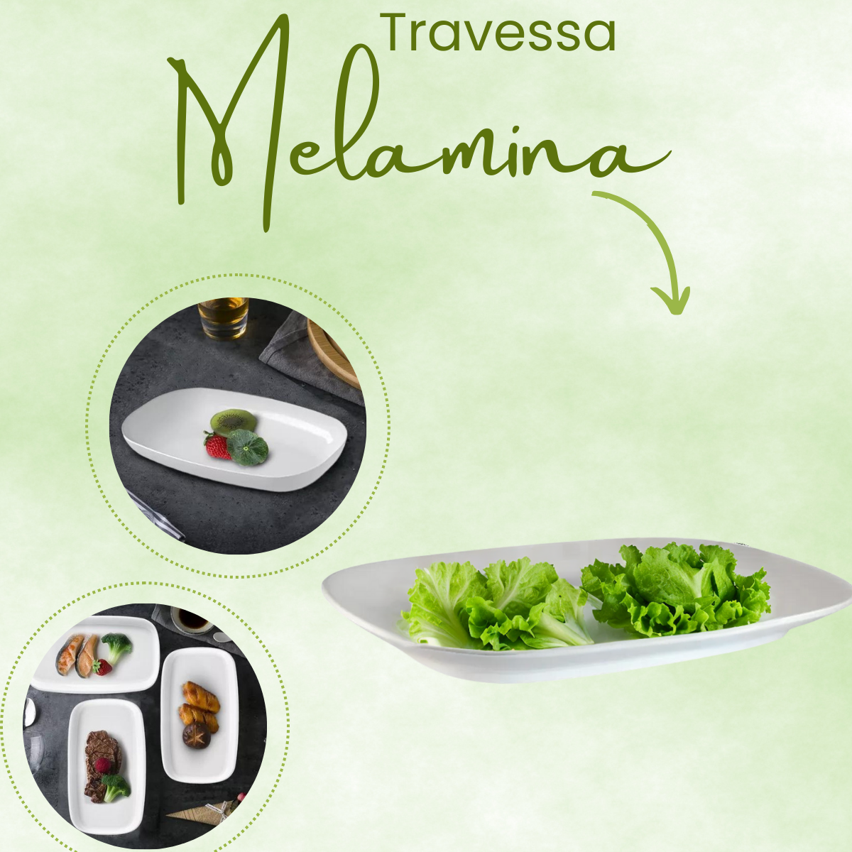 Travessa em Melamina Retangular - A Gourmet