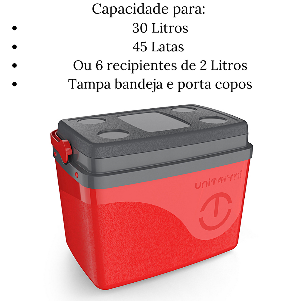 Caixa Térmica Vermelha 30Litros - A Gourmet