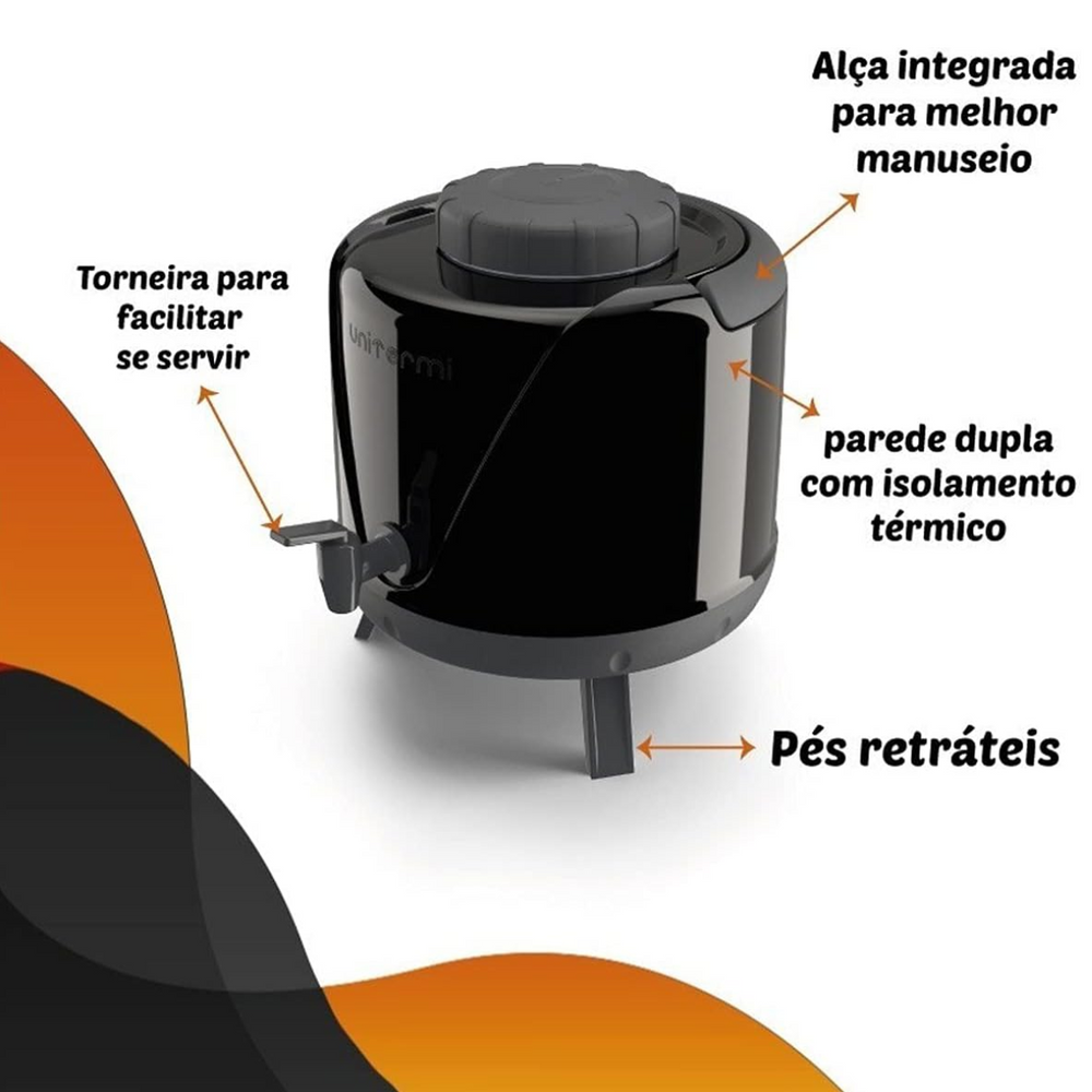 Botijão Térmico 5L Com Torneira e Pés Dobráveis - A Gourmet