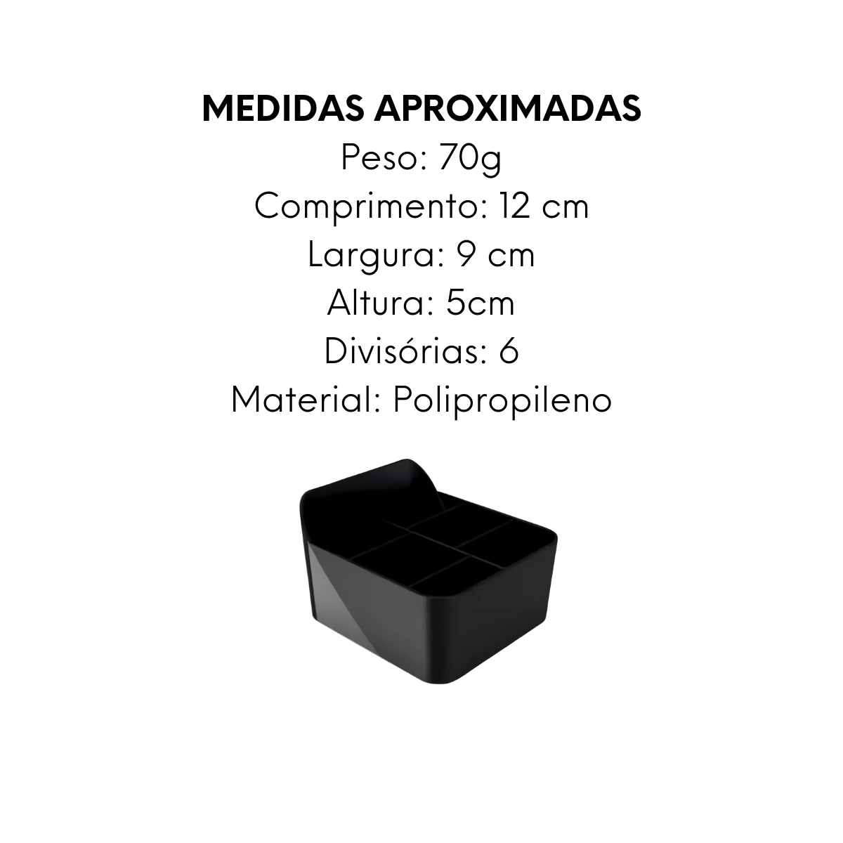 Porta Sache P Preto em Polipropileno unyhome