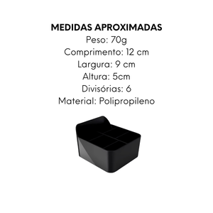 Porta Sache P Preto em Polipropileno unyhome