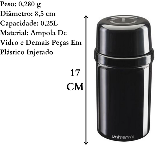 Garrafa Termica fano Preta 250ML