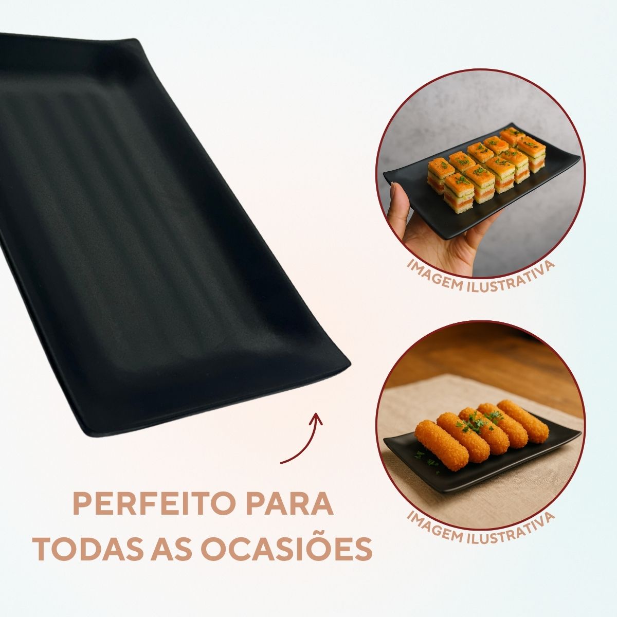 Mini travessa melamina preta