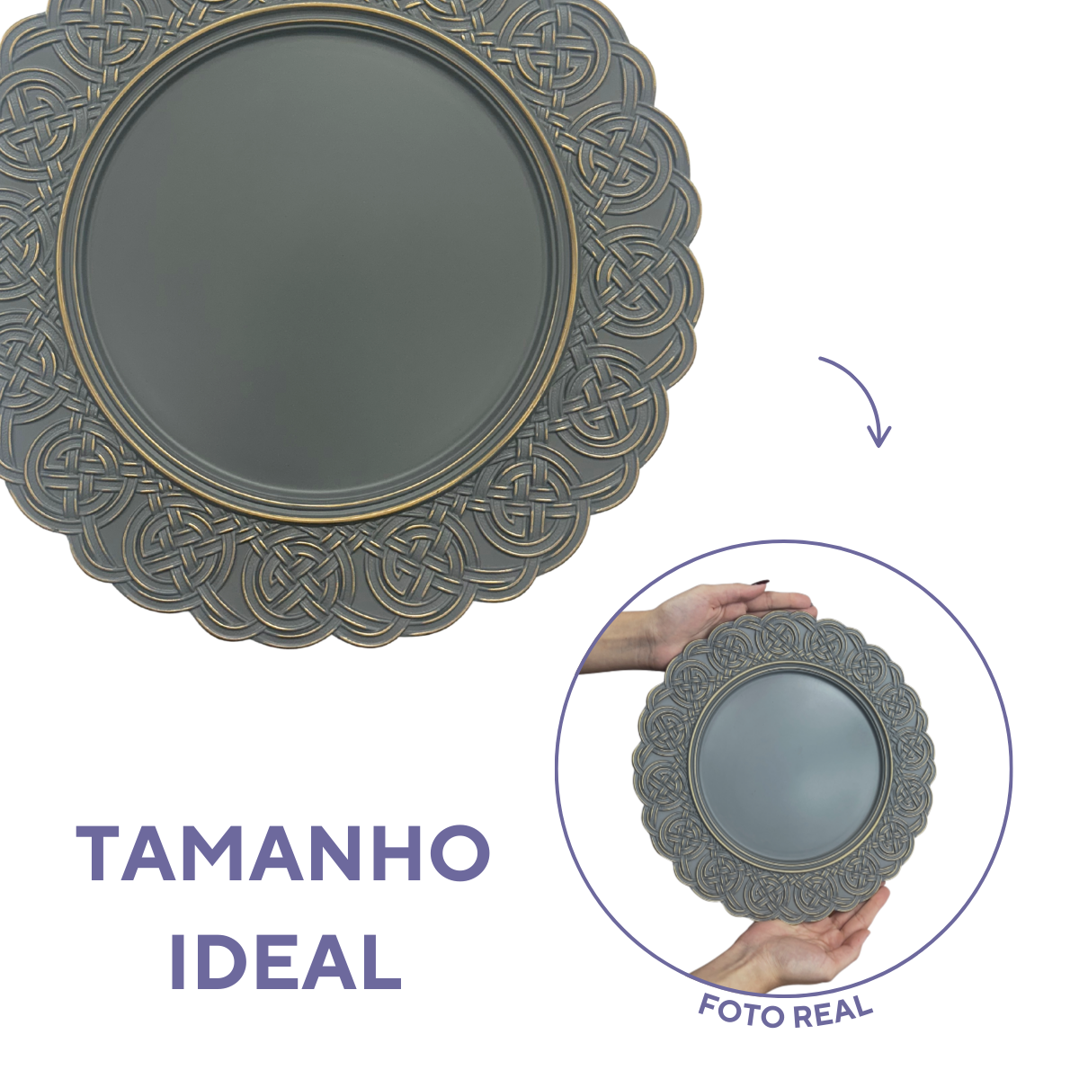 Sousplat cinza elegante