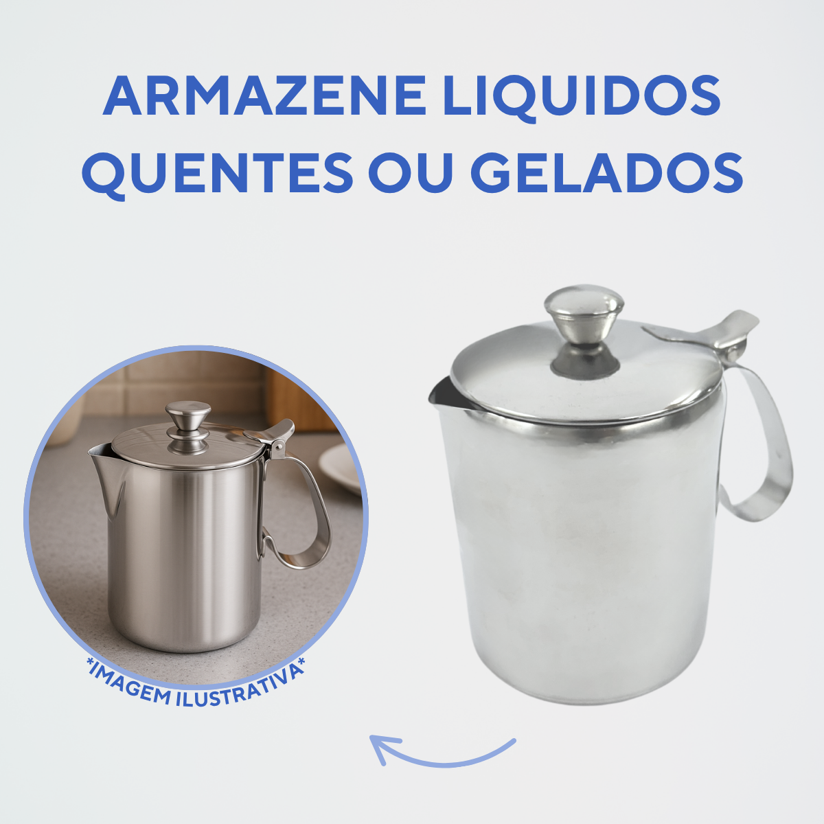 Leiteira em Aço Inox 600ml - A Gourmet