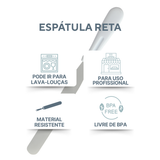 Espatula Reta Confeitaria em Aço Inox