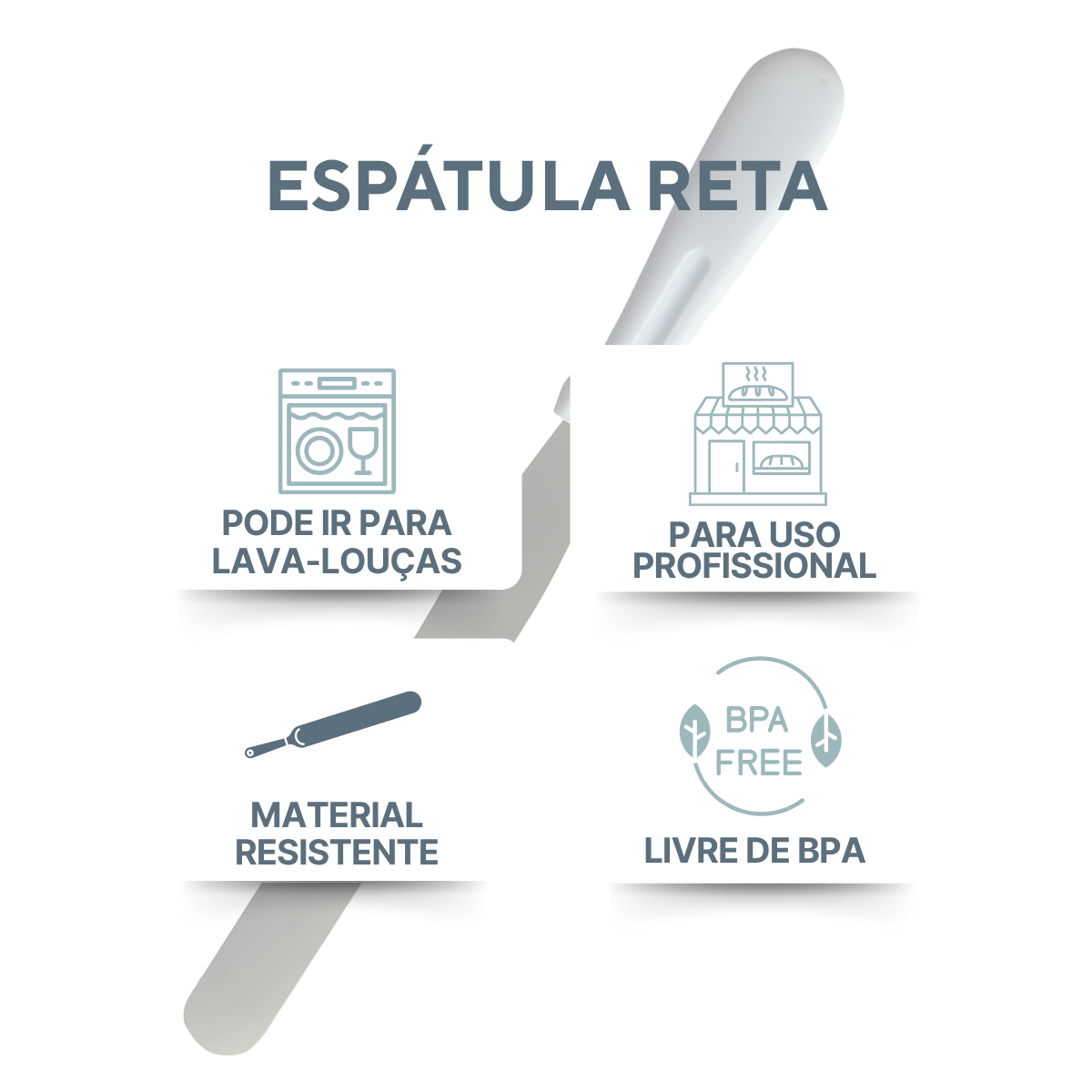 Espatula Reta Confeitaria em Aço Inox