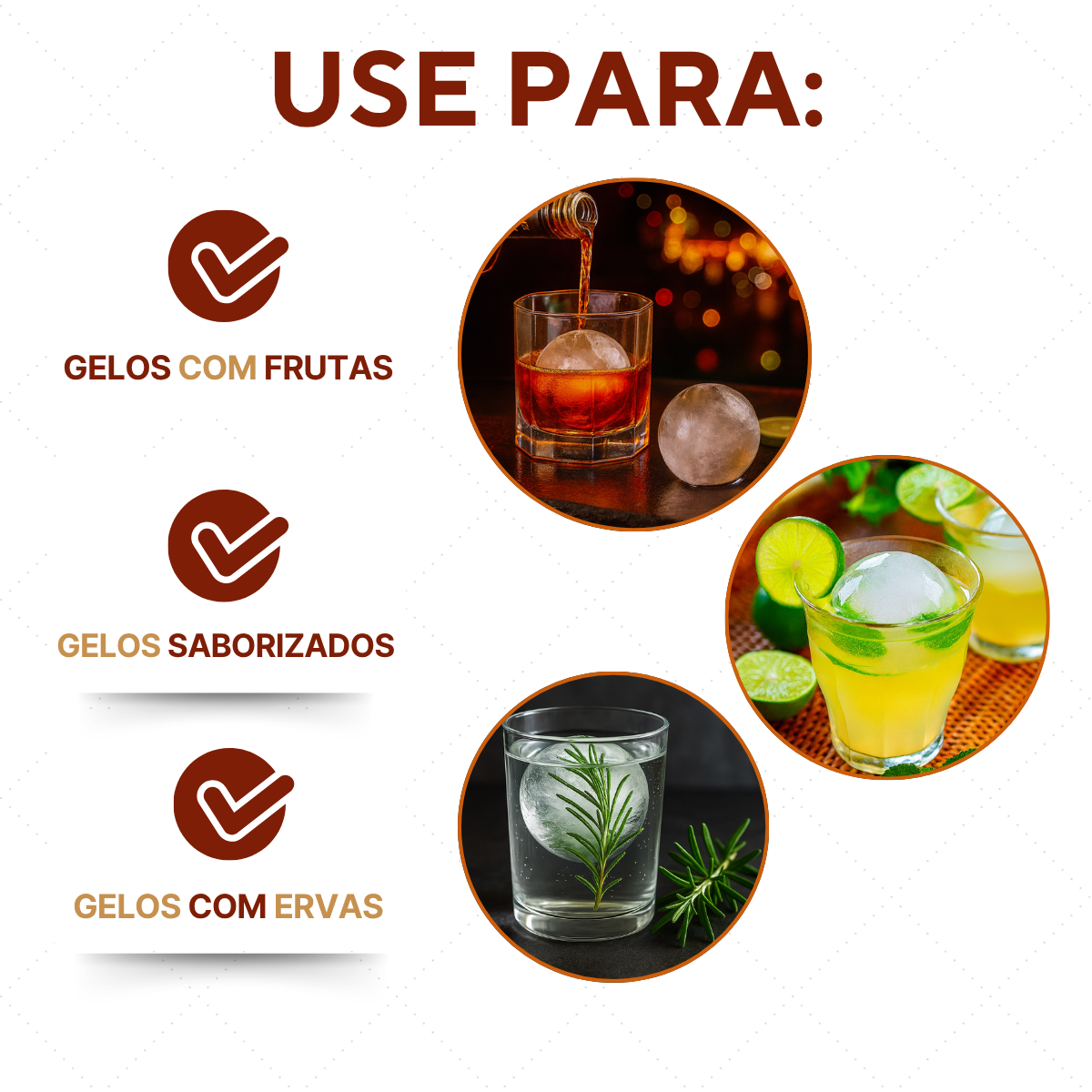 Forma de Gelo Esfera Drink
