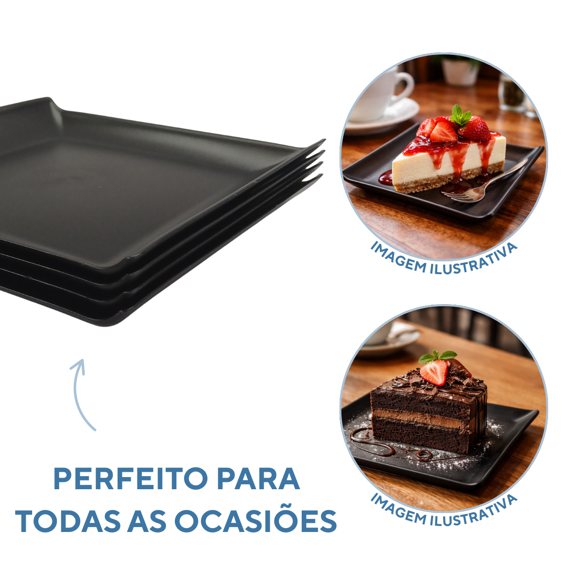 Prato Lanche Preto 16cm