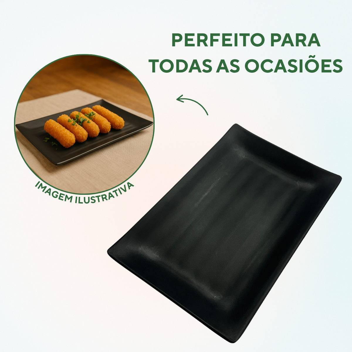 Travessa melamina preta