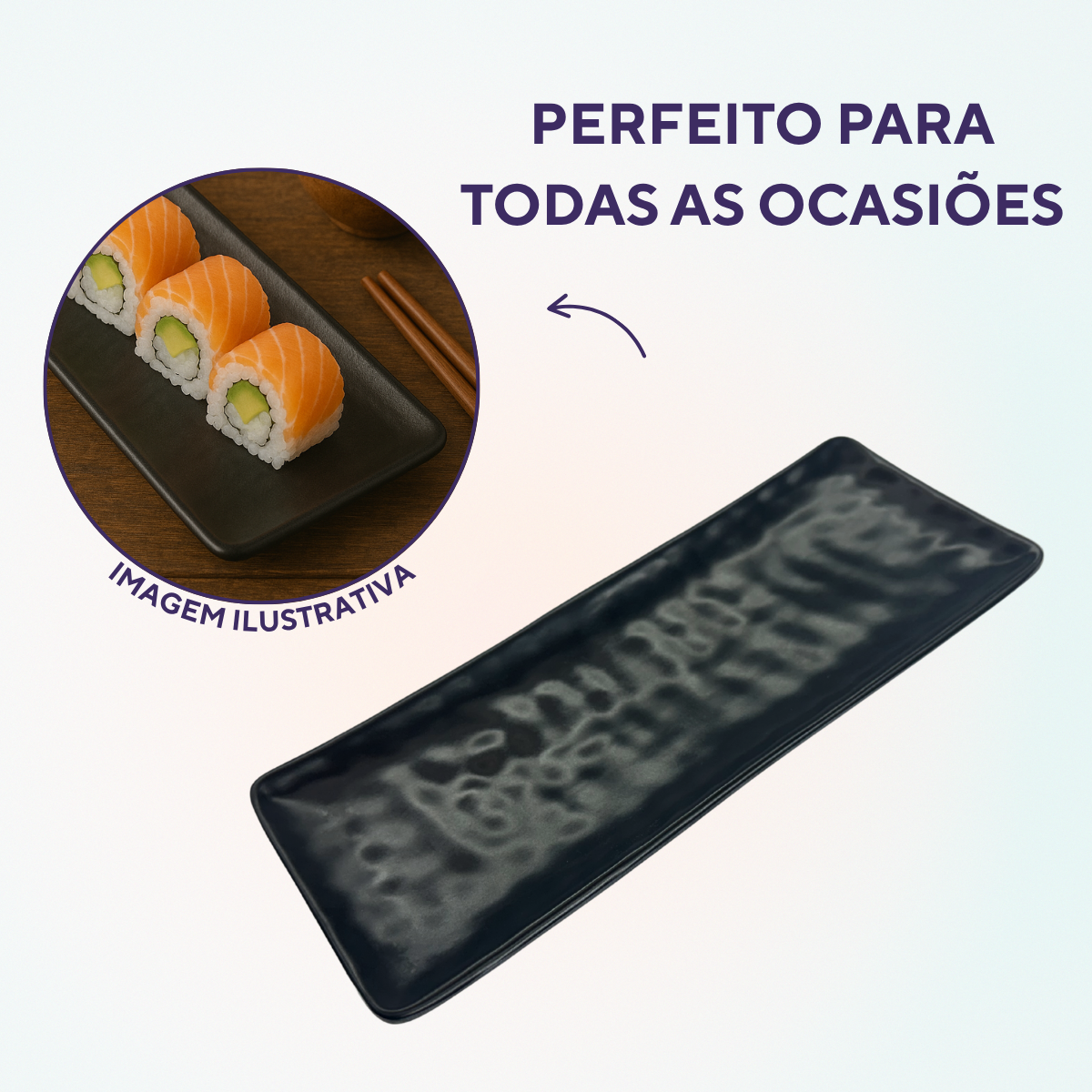 Mini travessa retangular melamina