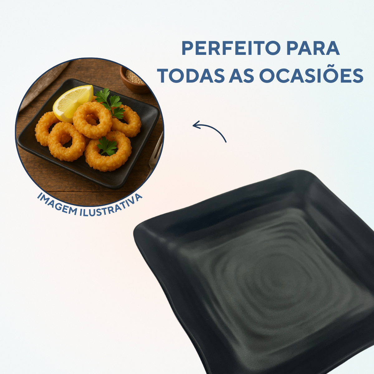 Travessa prato melamina pequeno quadrado