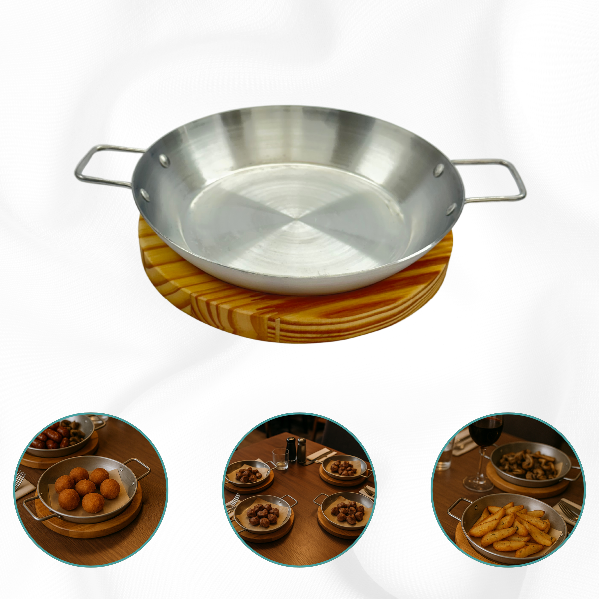 Panelinha Frigideira 20cm Com Tabua De Madeira - A Gourmet
