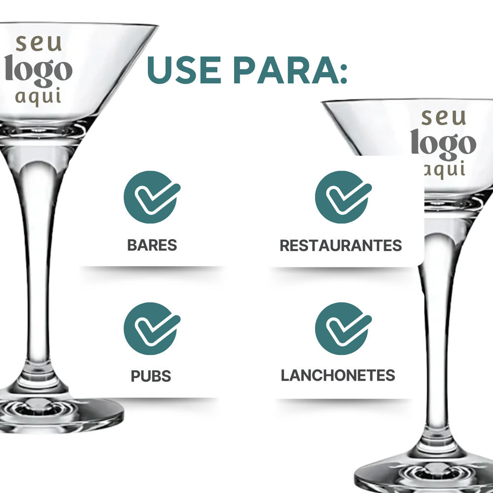 Kit 50 Taça Martini 250ml Personalizado Nadir Taça