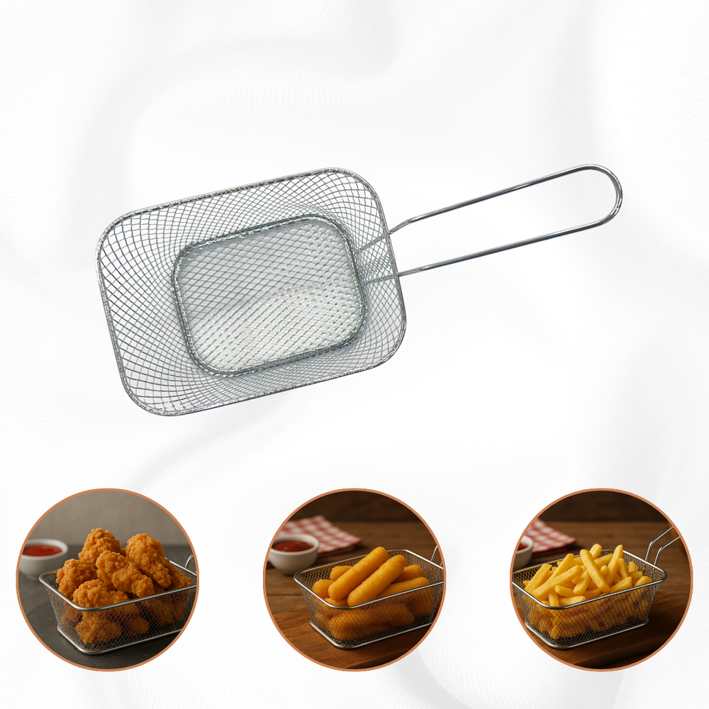 Cesto Servir Porção Metal Cromado - A Gourmet