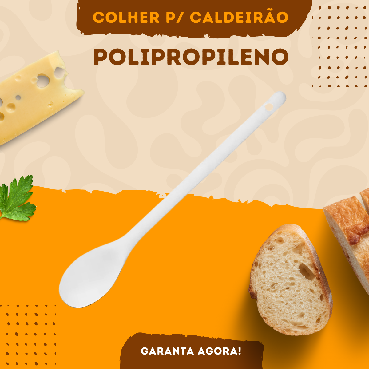 Colher Para Caldeirão Polipropileno 60cm - A Gourmet