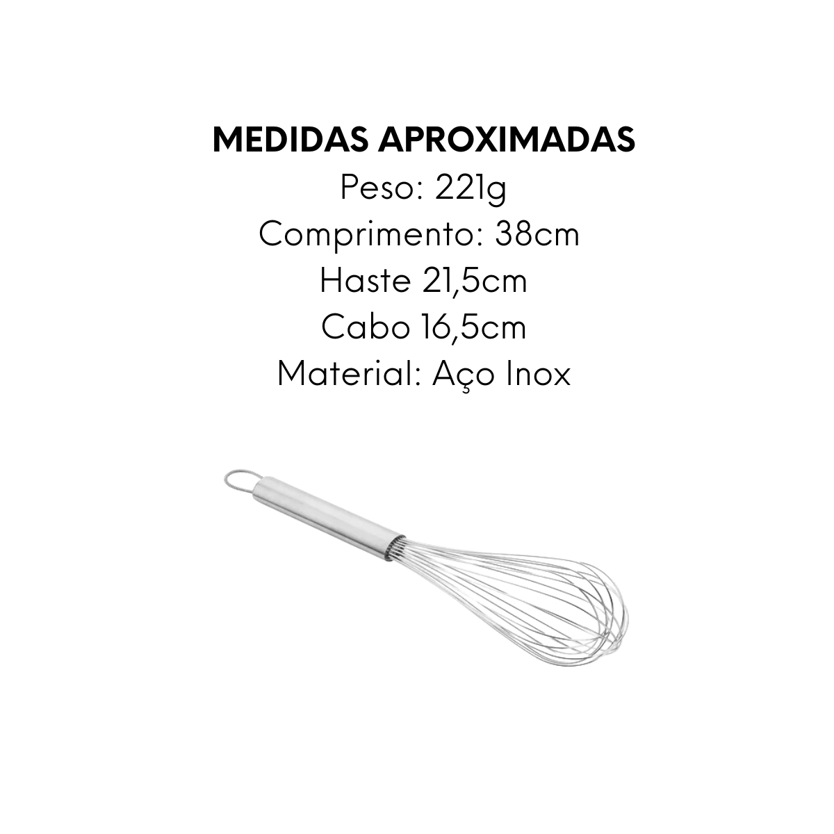 Batedor de Ovos Fuet Hércules 38cm Hercules