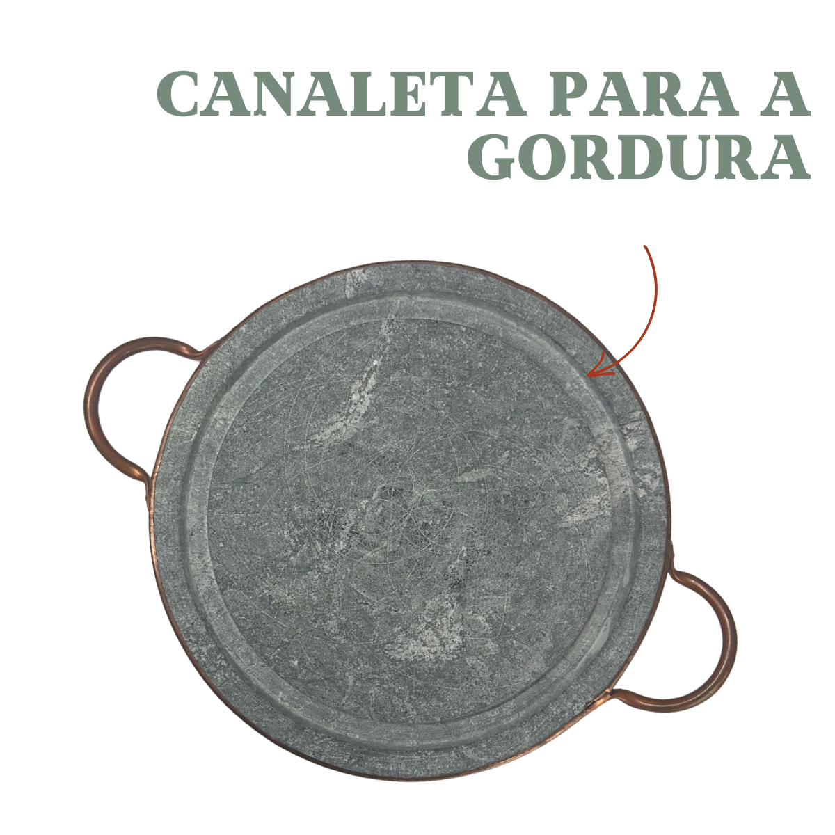 Grelha Pedra Sabão Alça Cobre